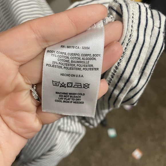 ANTHROPOLOGIE T.LA WOMEN'S WHITE BLACK FLUTTER SLEEVE STRIPED TEE DRESS size M - Picture 5 of 7